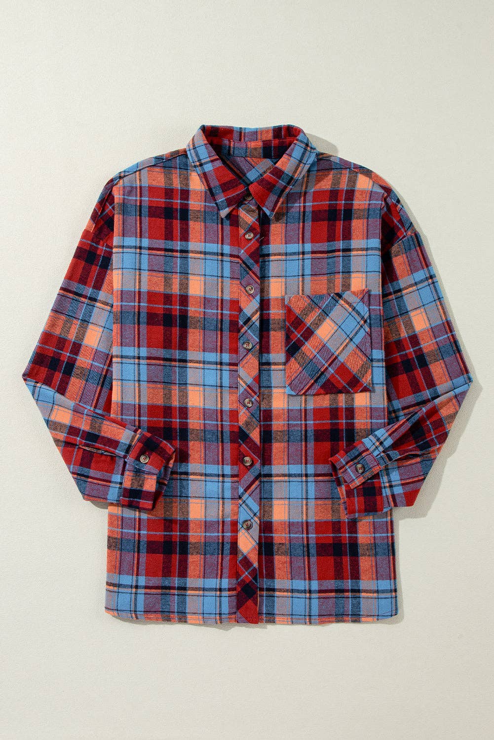 Women's Plaid Print Loose Vintage Shirt