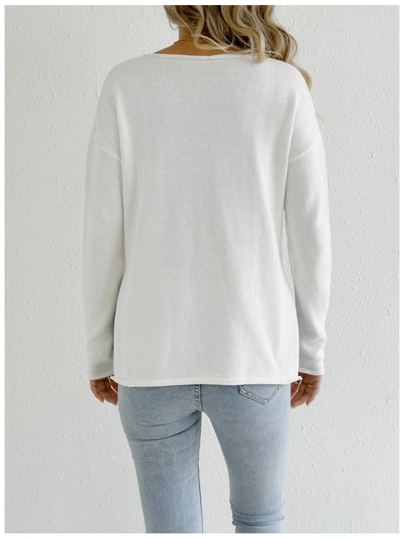 Champagne Please Slit Sweater