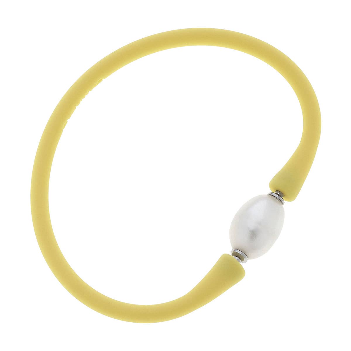 Bali Freshwater Pearl Silicone Bracelet-coral