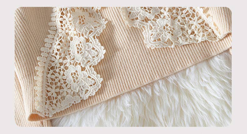 Lace Backless Knit Sweater Top