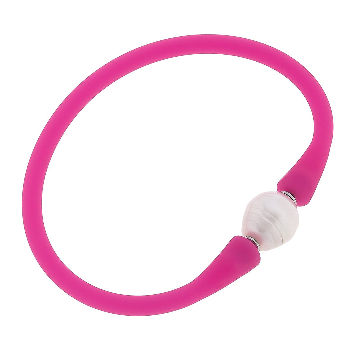 Bali Freshwater Pearl Silicone Bracelet-coral