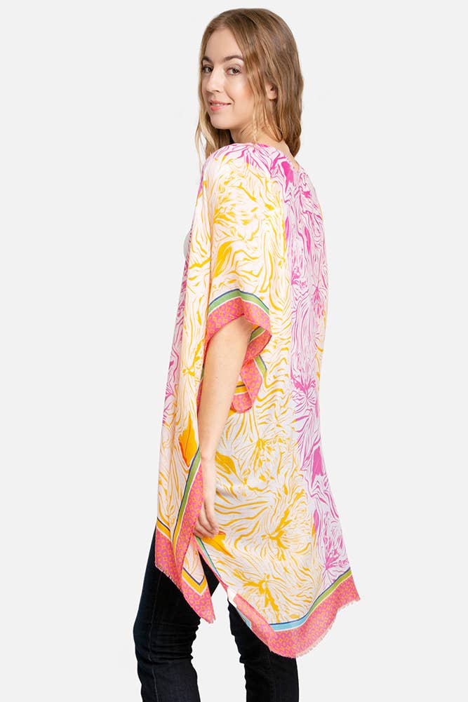 WAVEY MIXED PRINT KIMONO