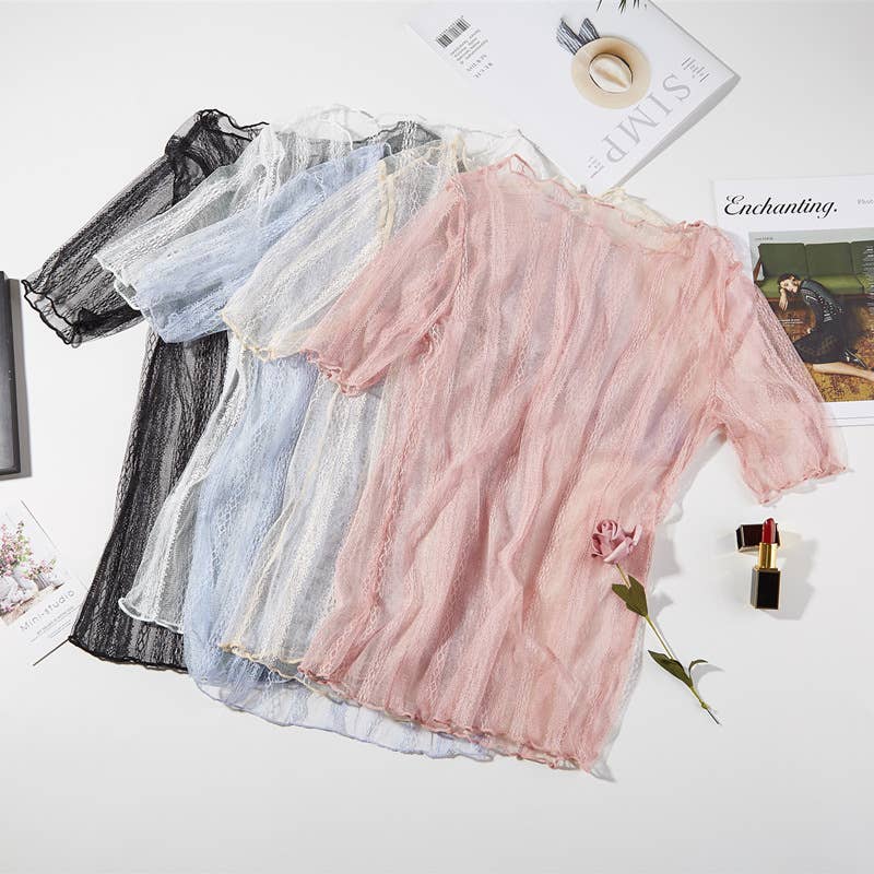 Sheer Mesh Lace Top