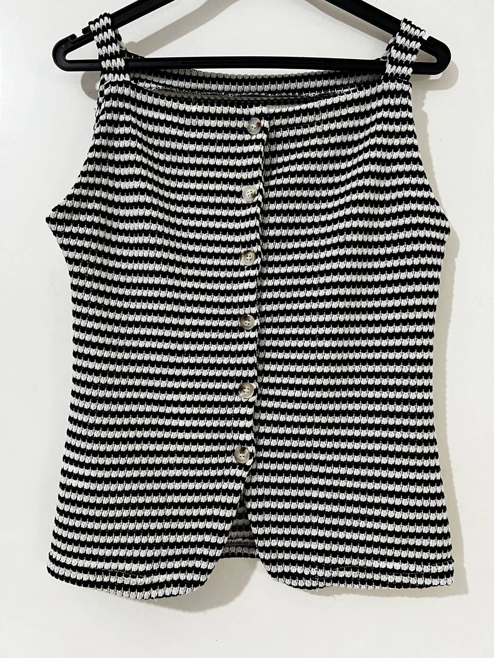 Button-Front Sleeveless Tank Top