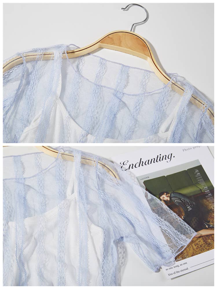 Sheer Mesh Lace Top