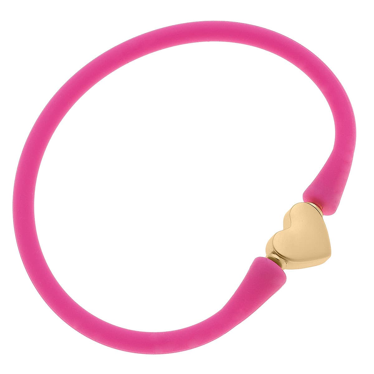 Bali 24K Gold Plated Heart Bead Silicone Bracelet