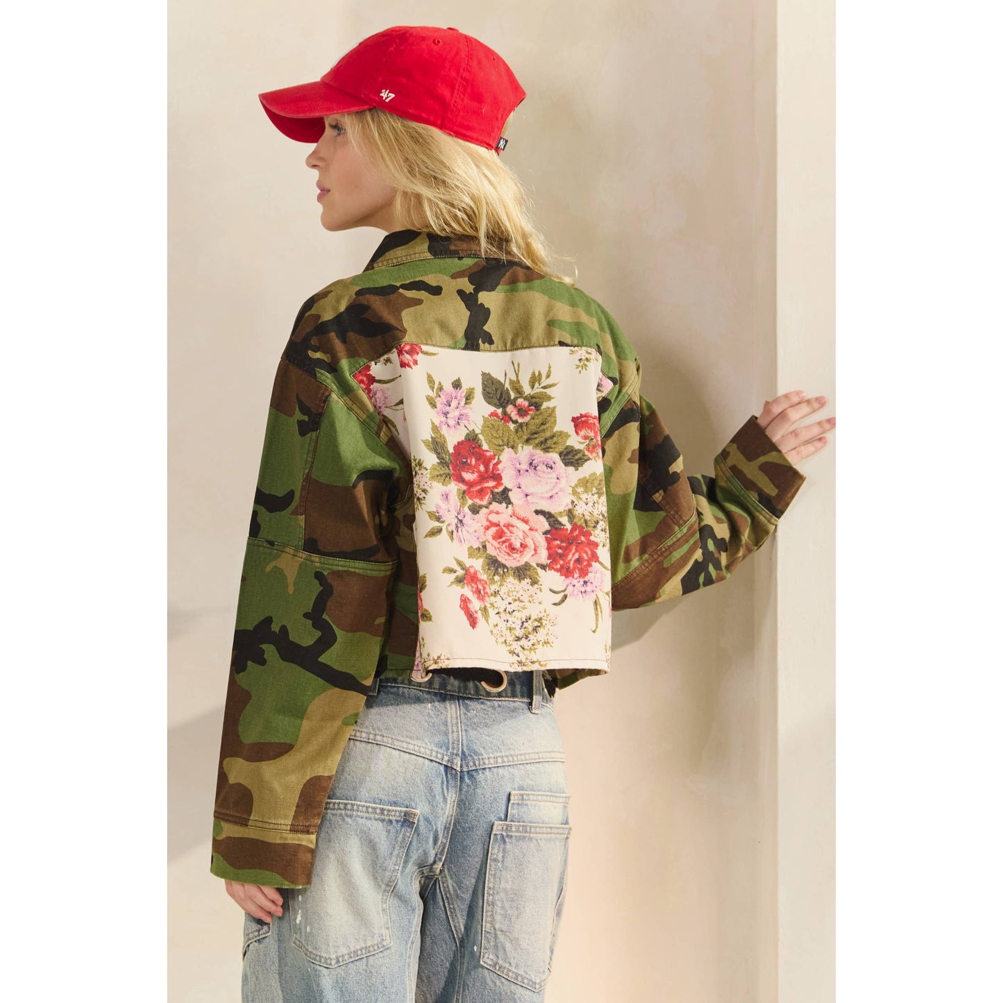 Camo Sequins Contrast Jacket