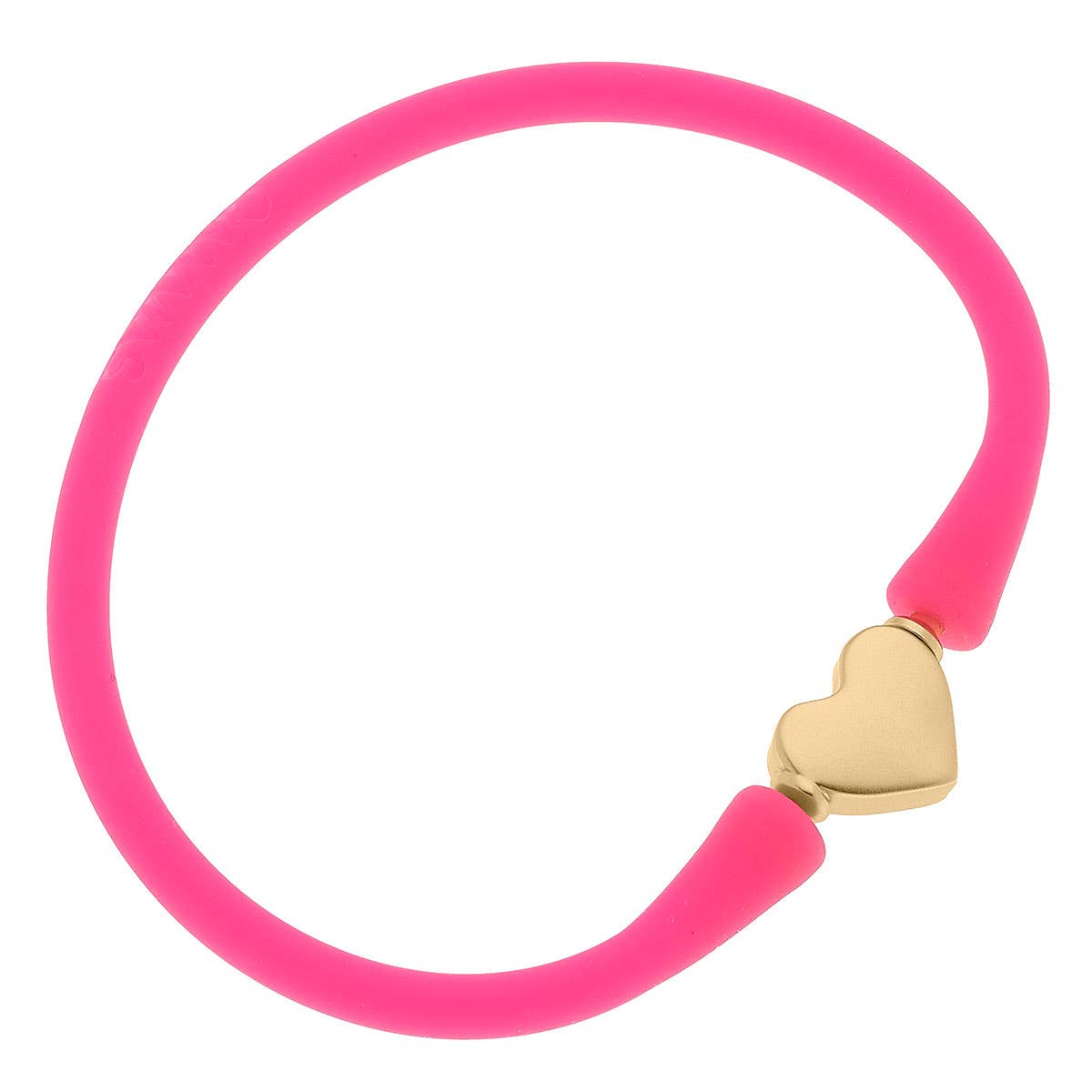 Bali 24K Gold Plated Heart Bead Silicone Bracelet