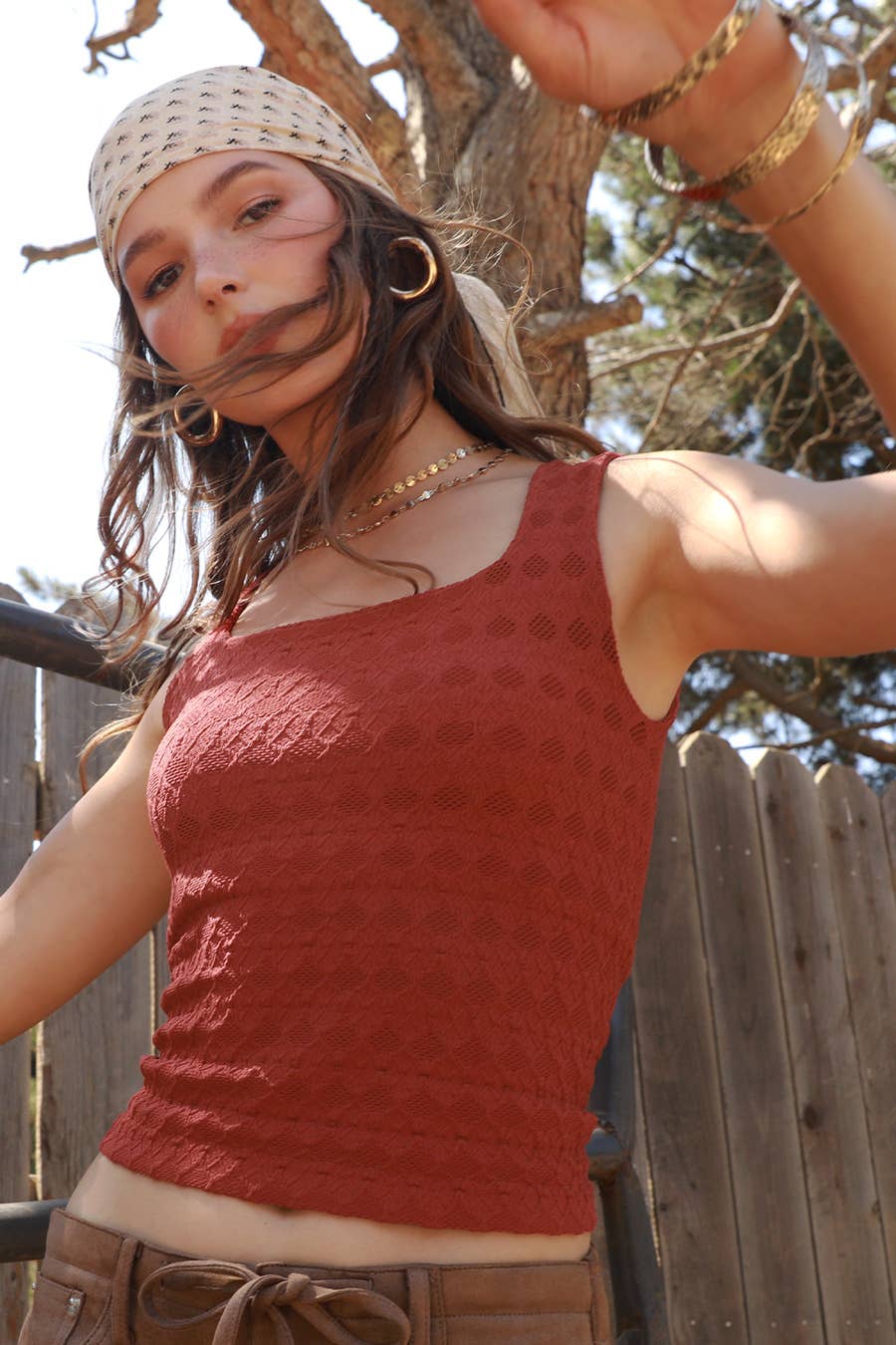 Lace Textured Square Top