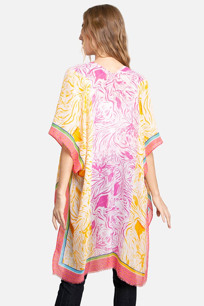 WAVEY MIXED PRINT KIMONO