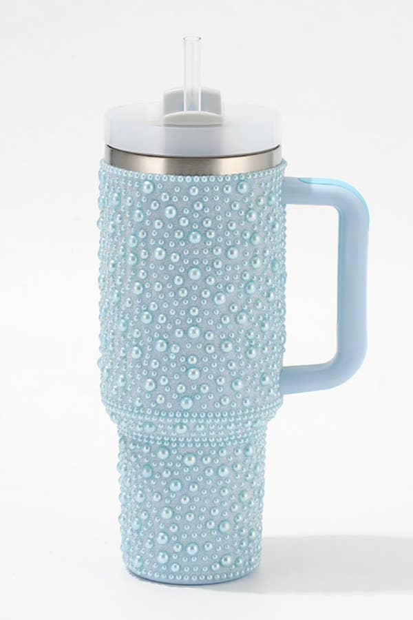 40 oz Blue Pearl Studded Tumbler