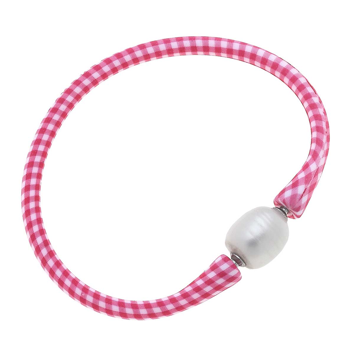 Bali Freshwater Pearl Silicone Bracelet-coral