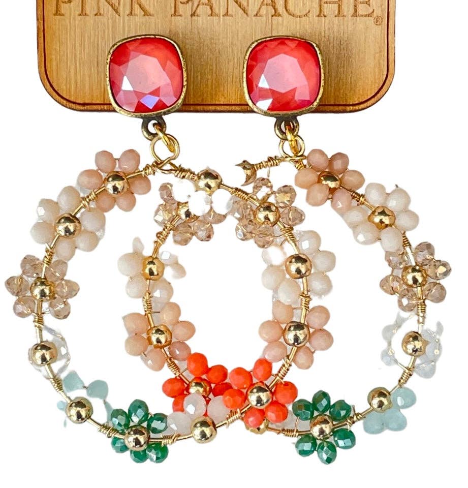 Orange flower earring