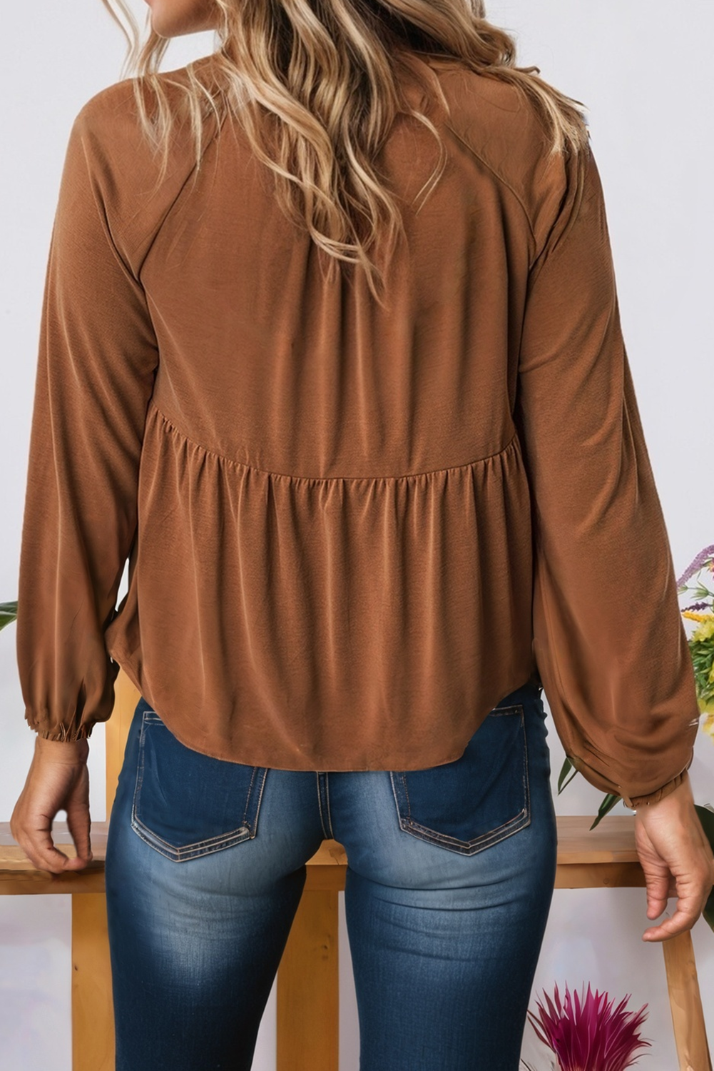 V Neck Flow Fit Blouse