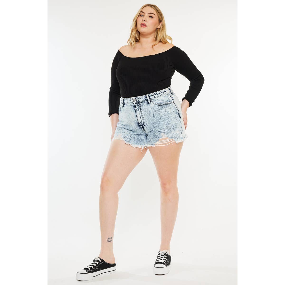 DISTRESSED KANCAN SHORTS