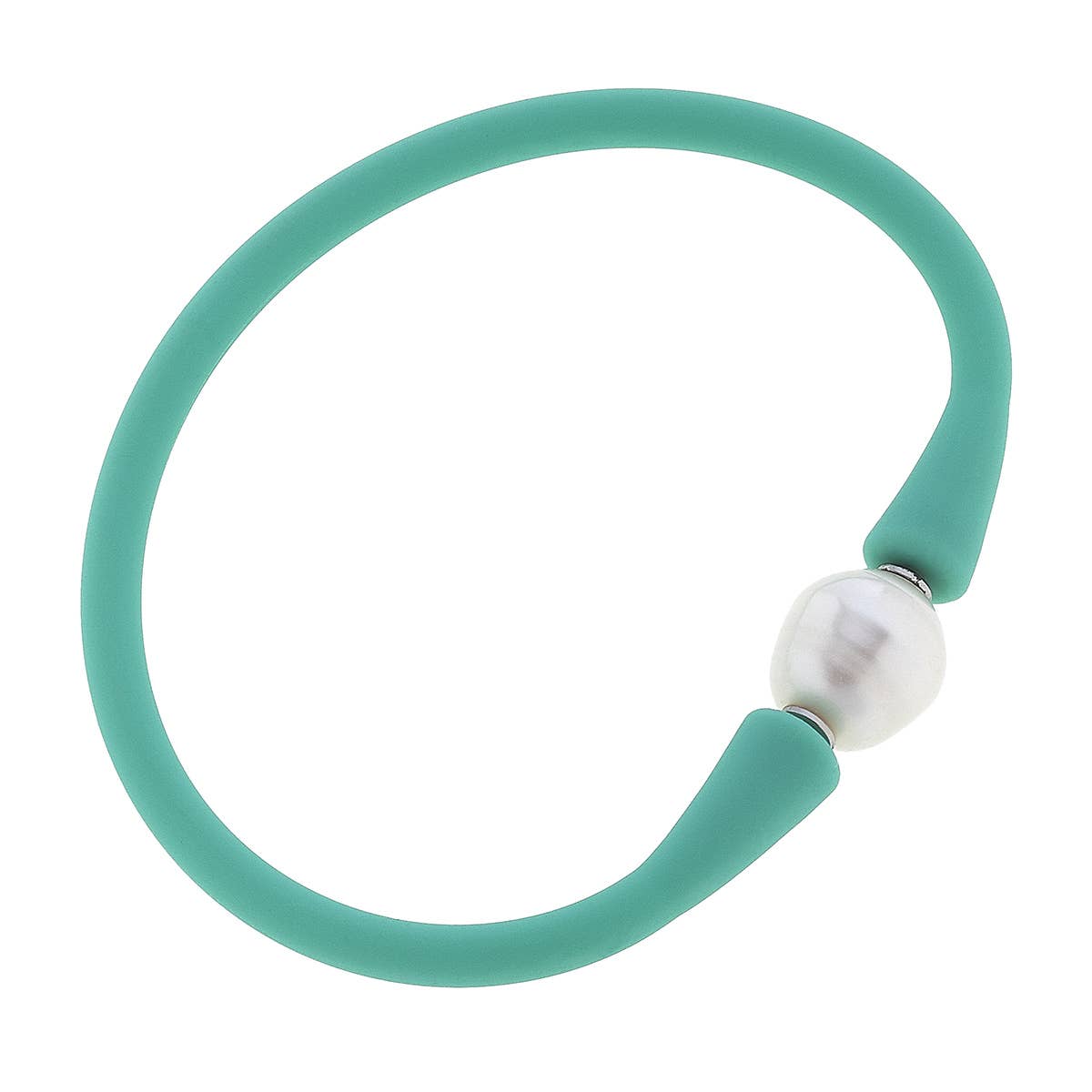 Bali Freshwater Pearl Silicone Bracelet-coral