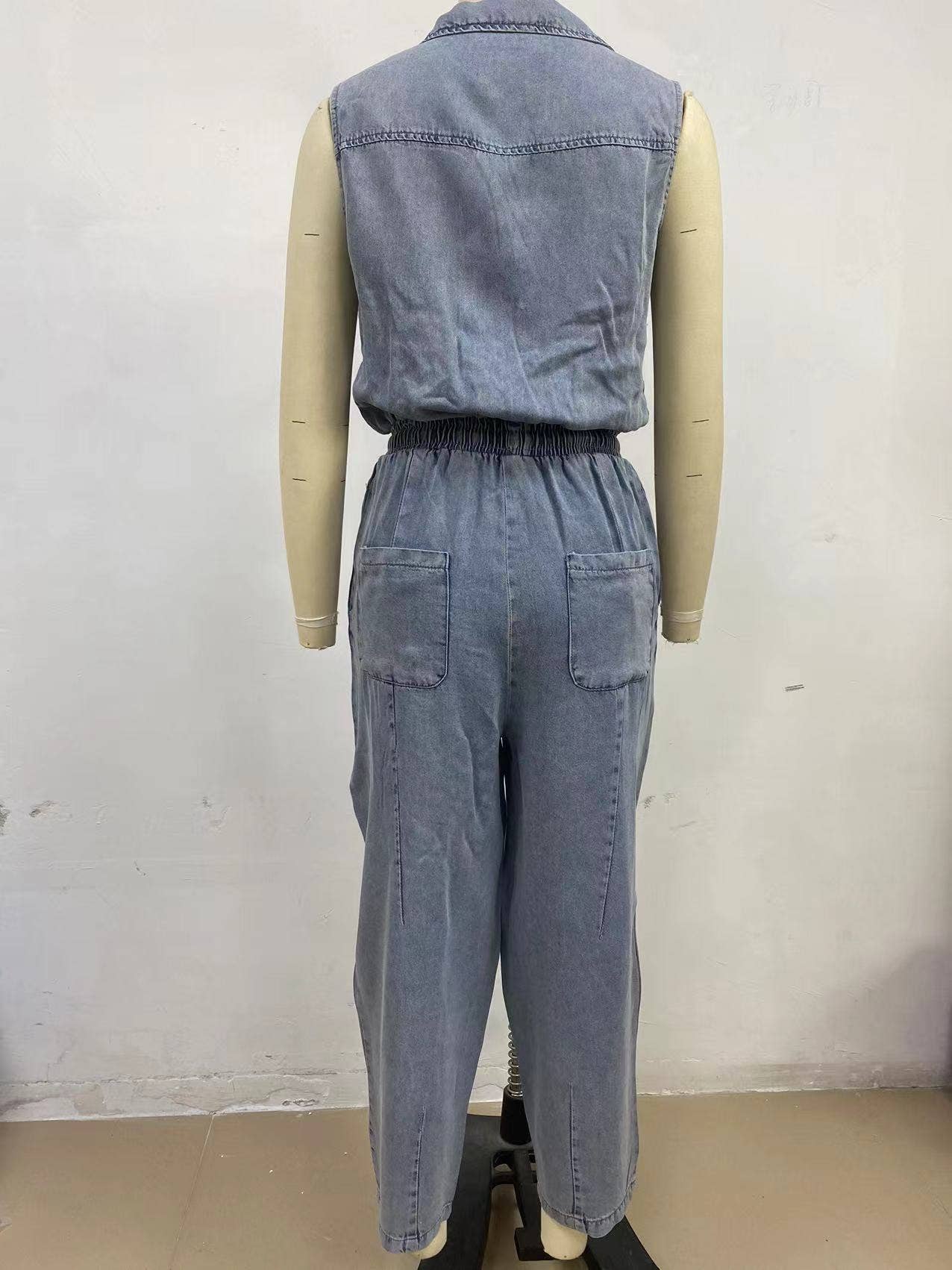Washed Denim Jumpsuit