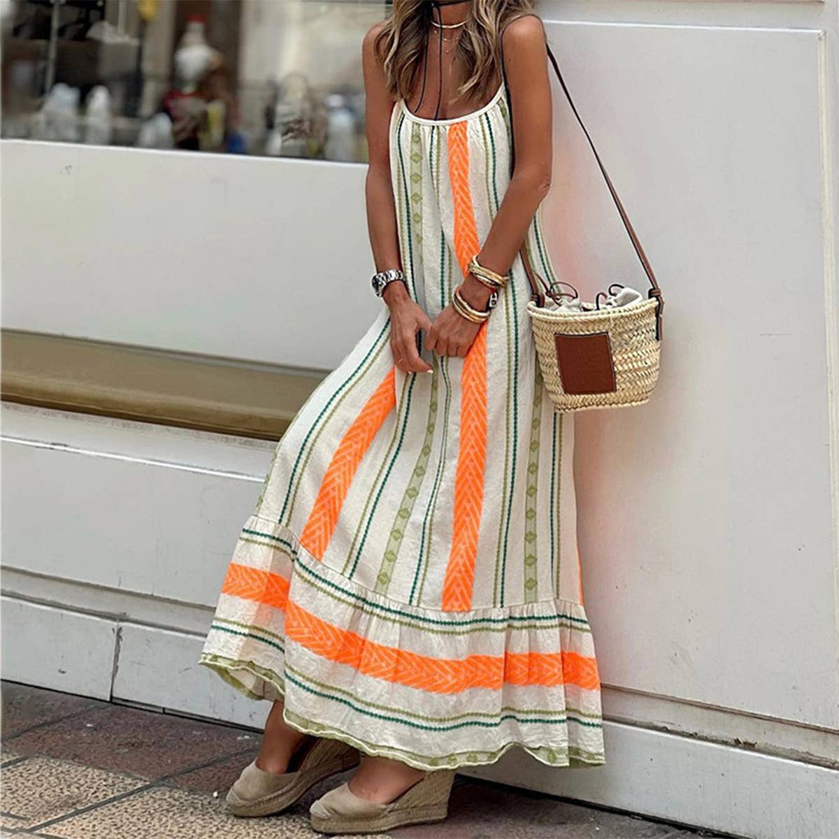 STRIPED MAXI DRESS