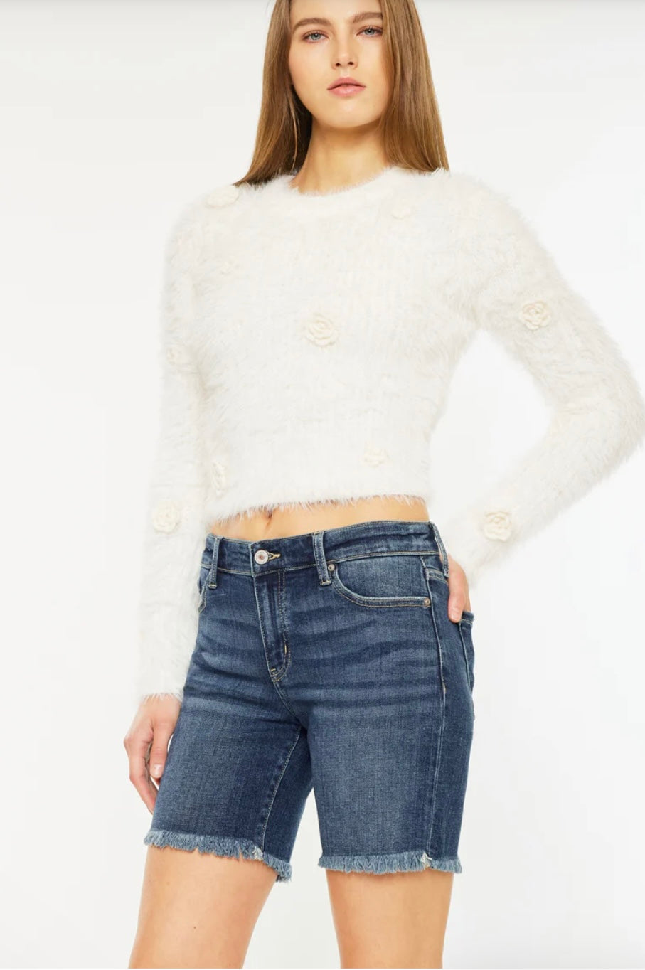 KANCAN MID RISE RELAXED DENIM SHORTS