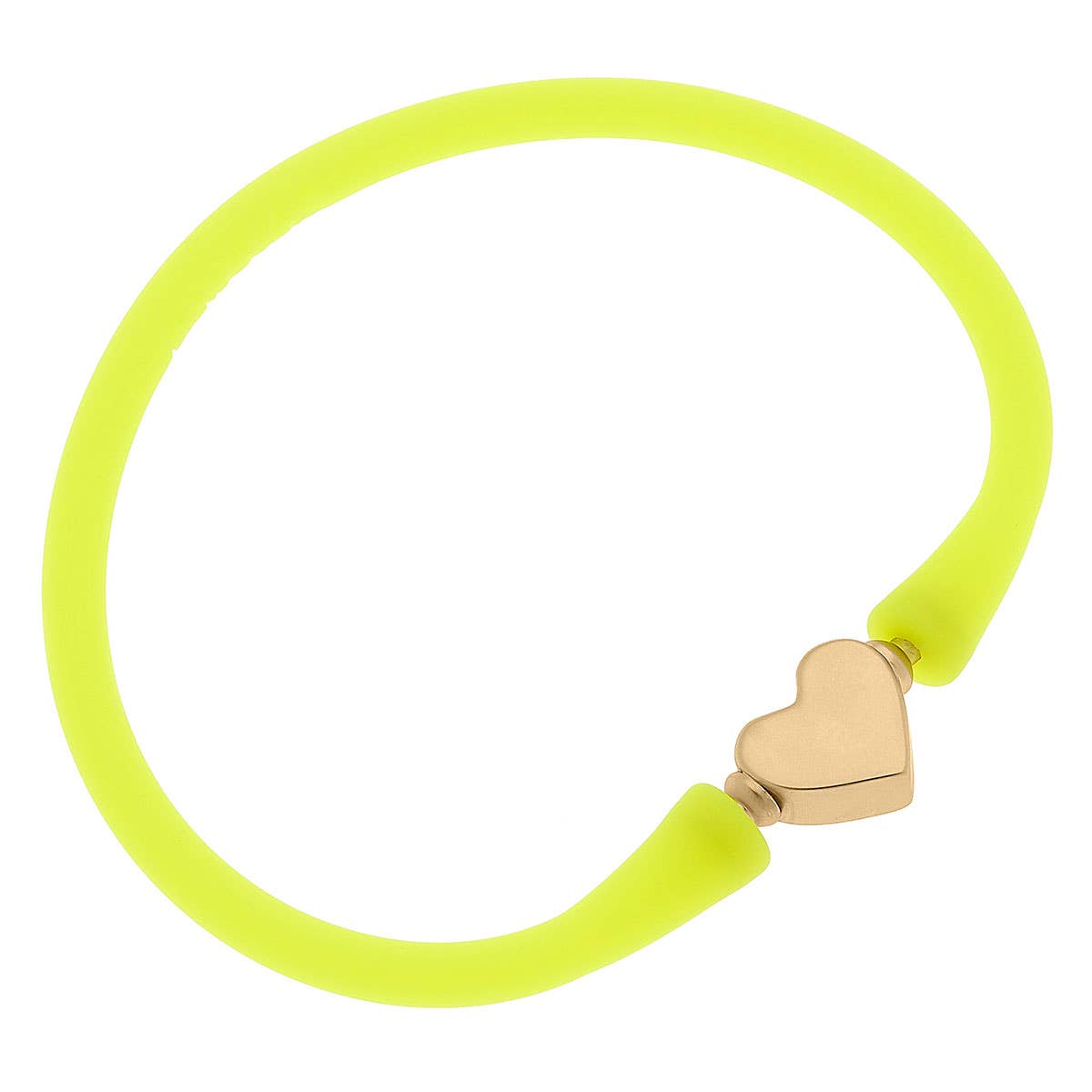 Bali 24K Gold Plated Heart Bead Silicone Bracelet