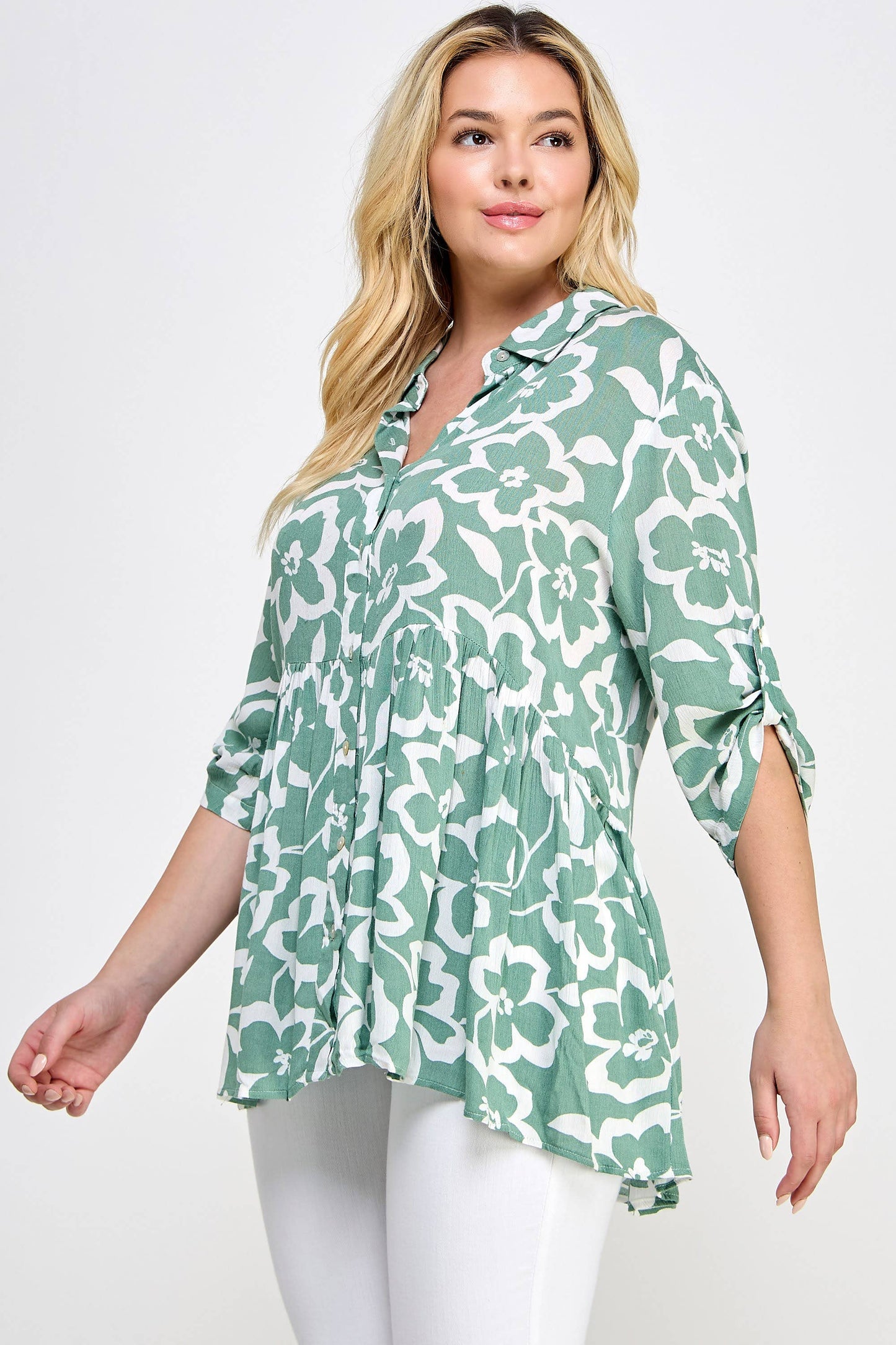 BABY DOLL BUTTON DOWN SHIRT