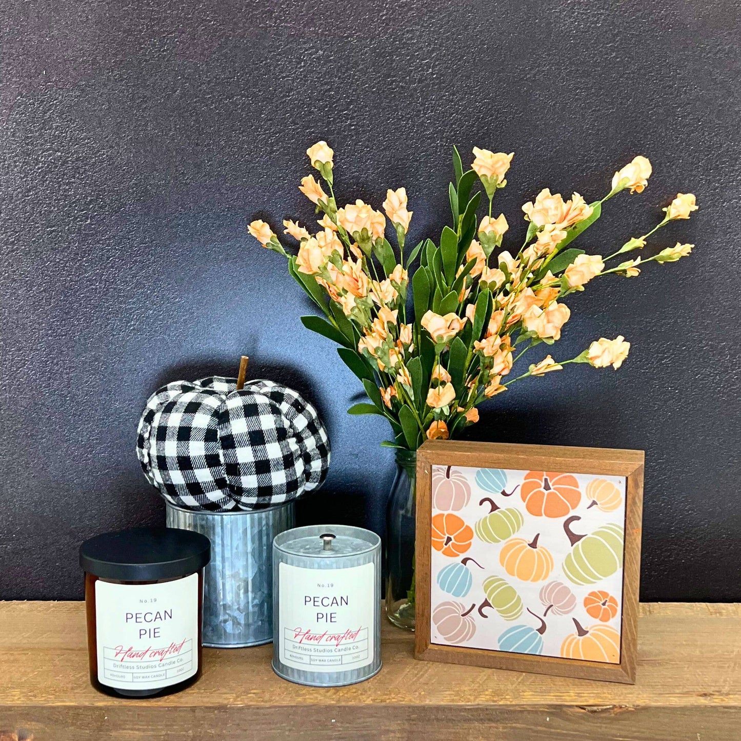 Pecan Pie Tin Farmhouse Fall Decor Candle