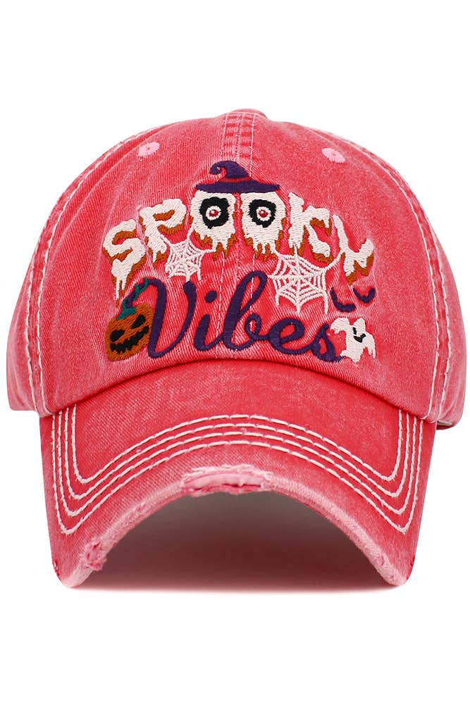 SPOOKY Halloween Washed Vintage Baseball Cap