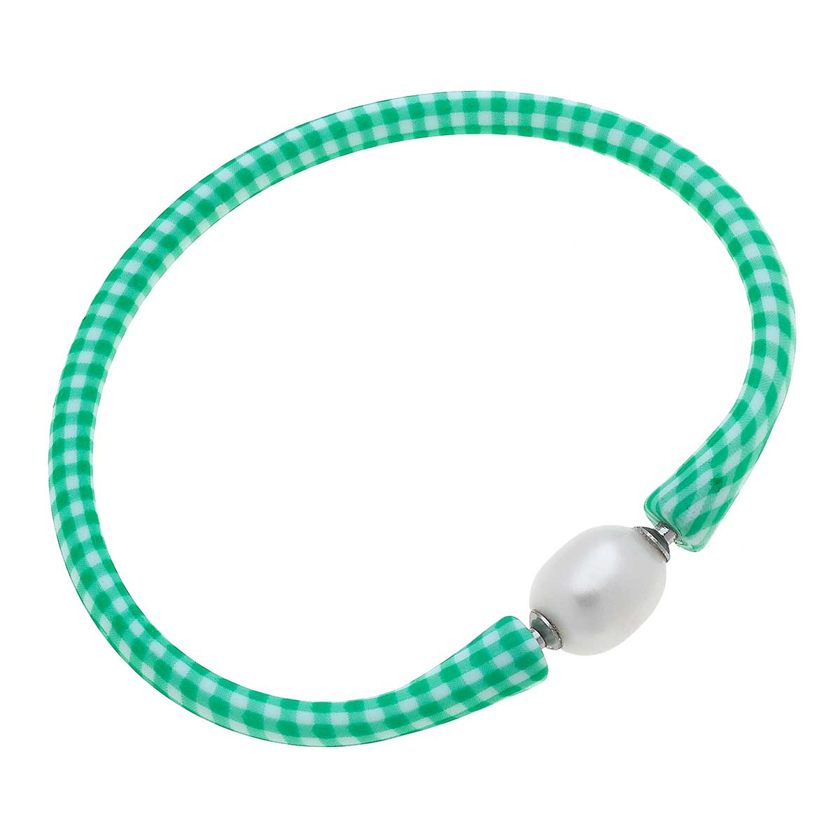Bali Freshwater Pearl Silicone Bracelet-coral