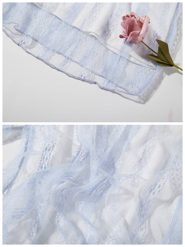 Sheer Mesh Lace Top