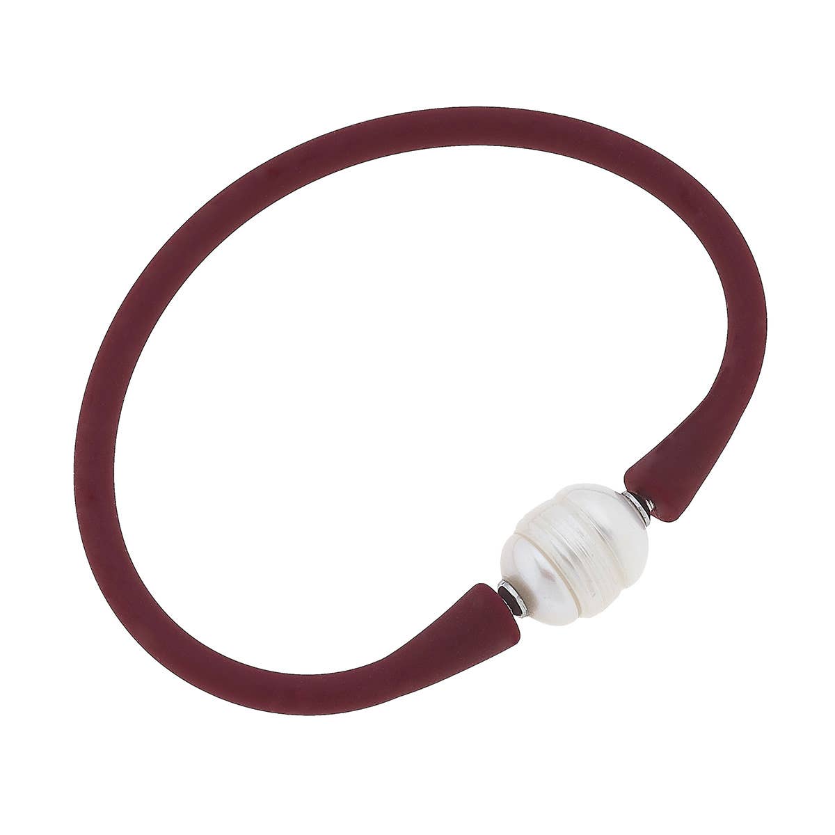 Bali Freshwater Pearl Silicone Bracelet-coral