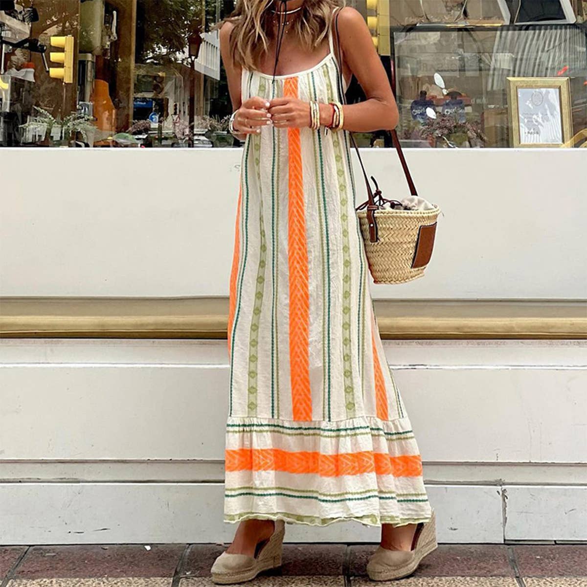 STRIPED MAXI DRESS