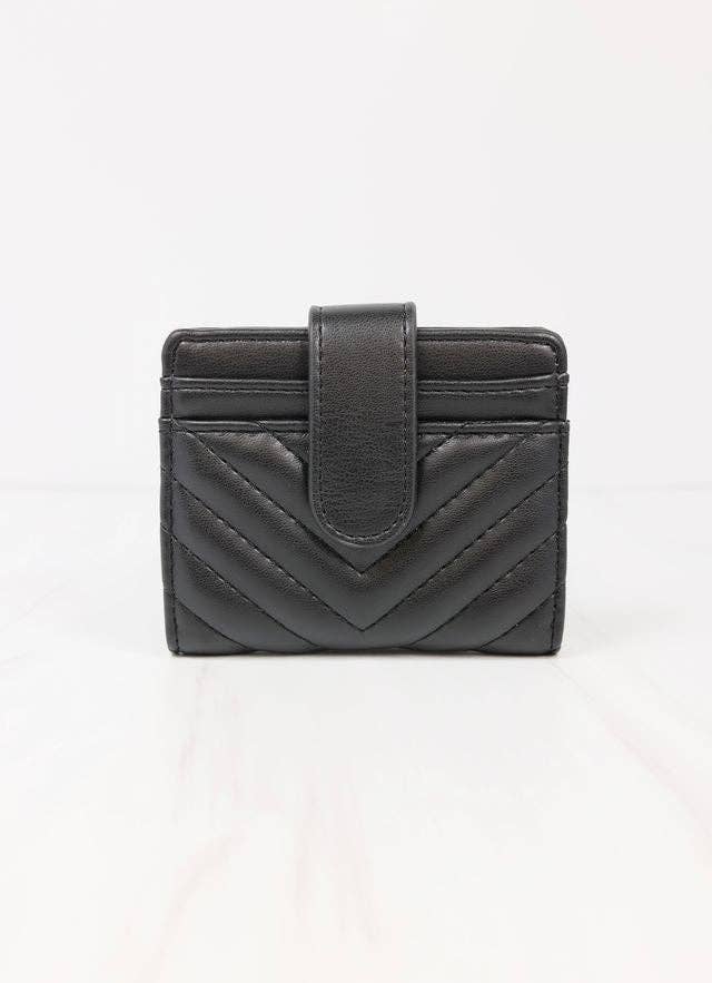 Tate Card Holder Wallet BLACK V QUILTED