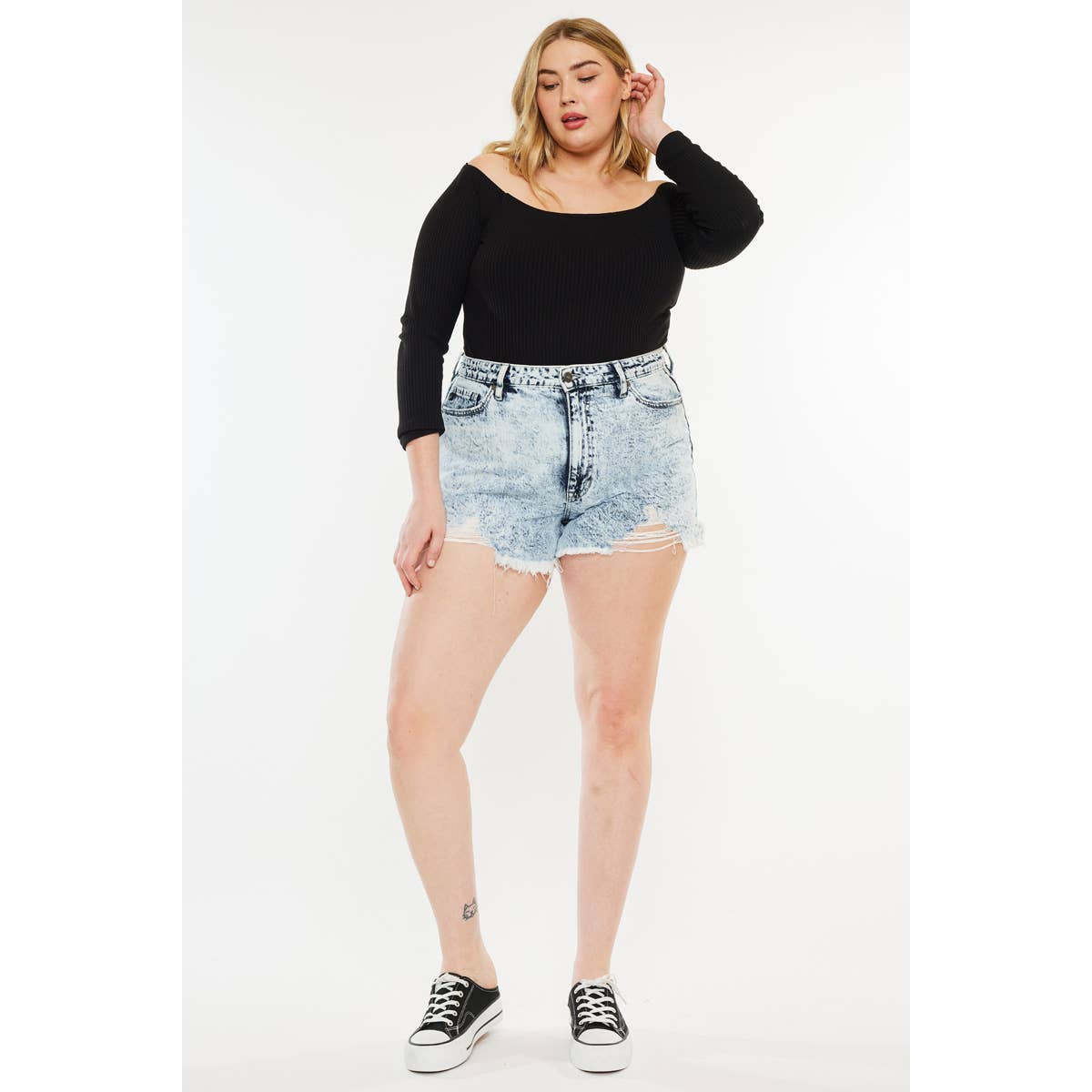 DISTRESSED KANCAN SHORTS