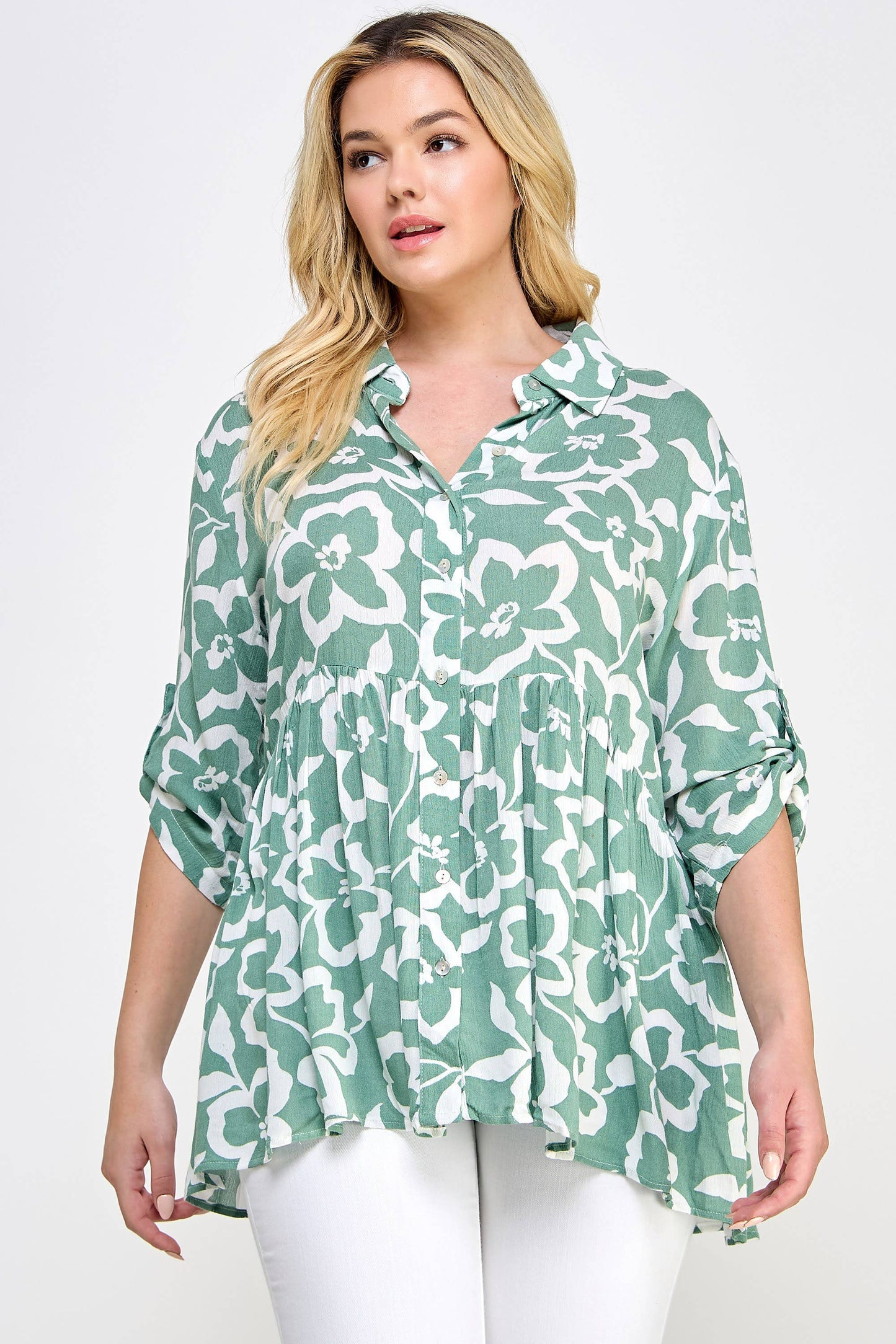 BABY DOLL BUTTON DOWN SHIRT