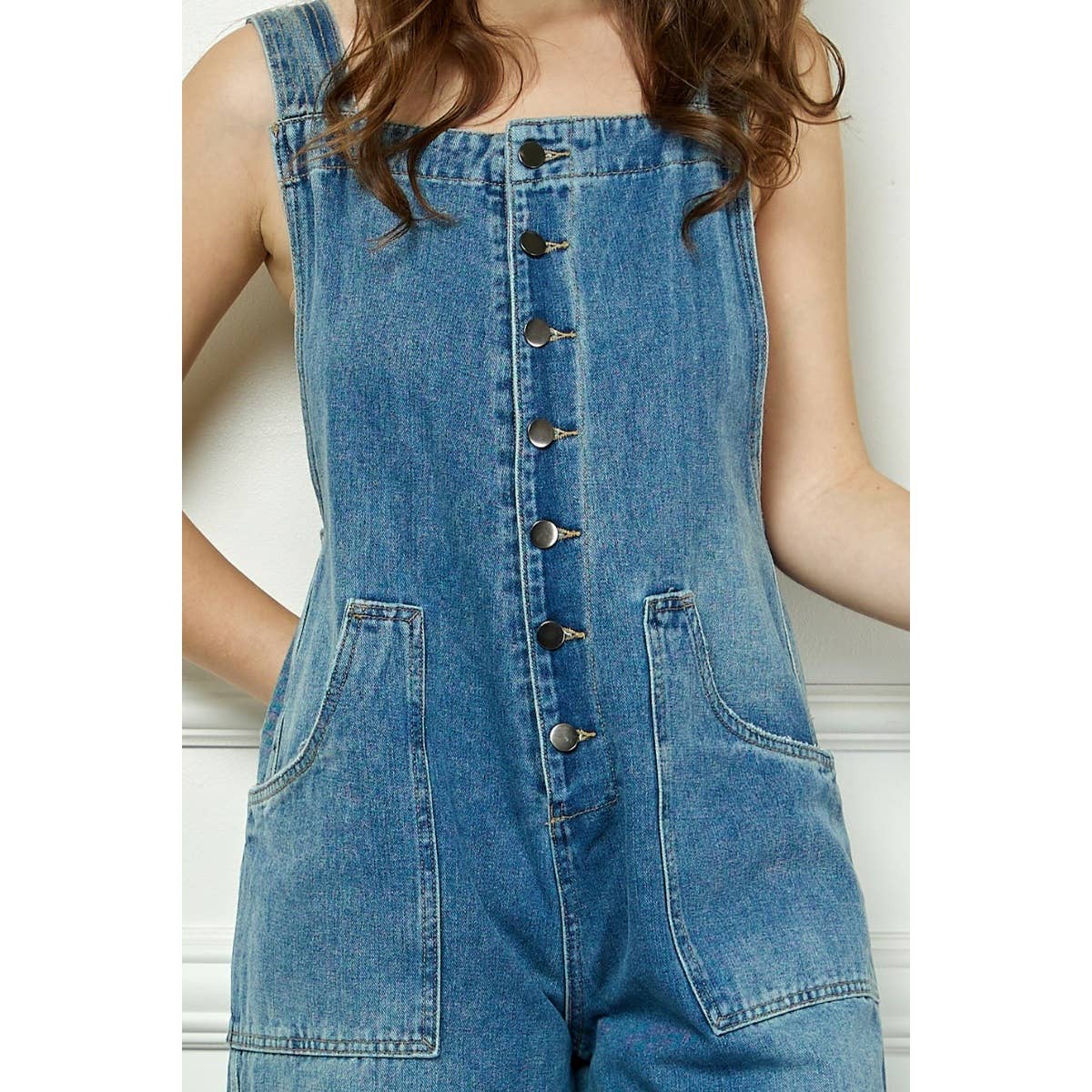 Denim Multi Button Fatigue Overall
