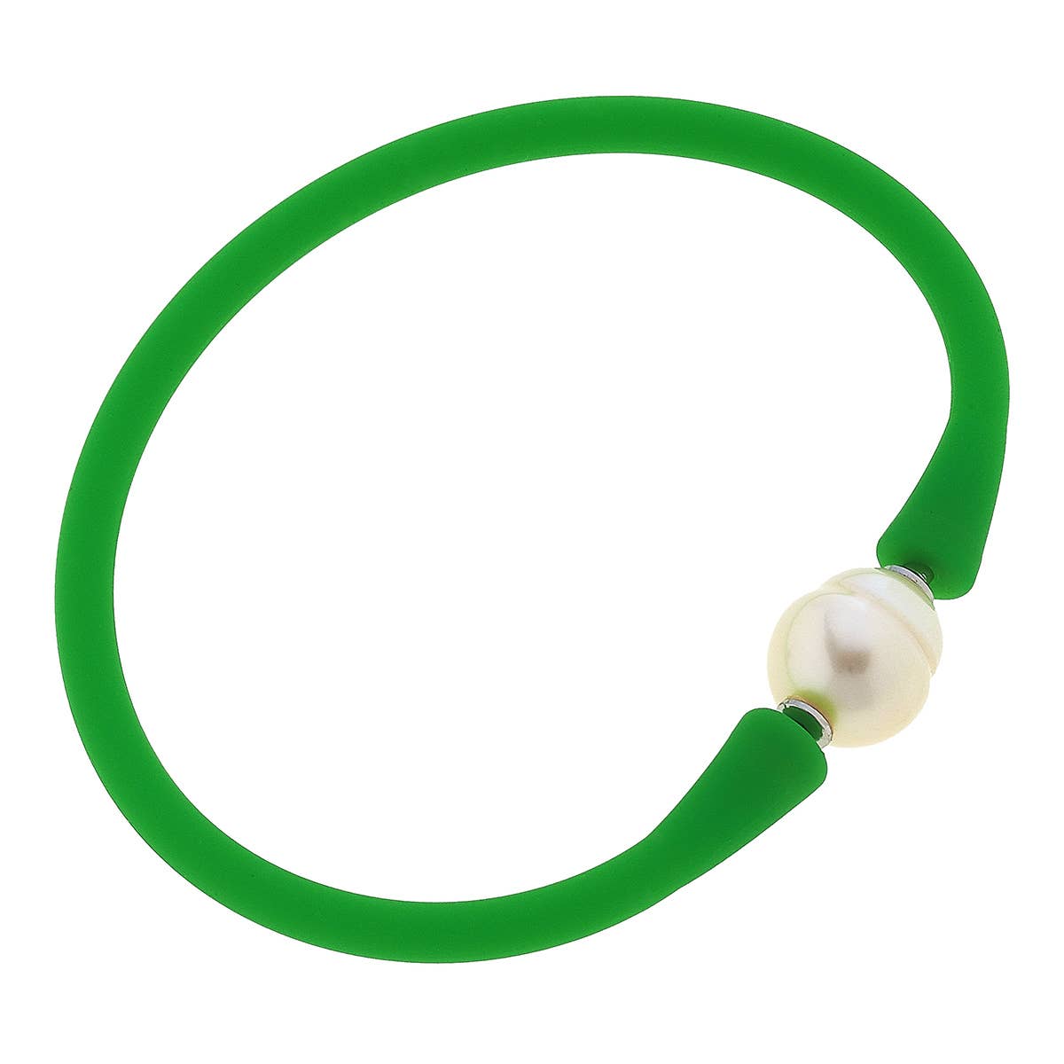 Bali Freshwater Pearl Silicone Bracelet-coral