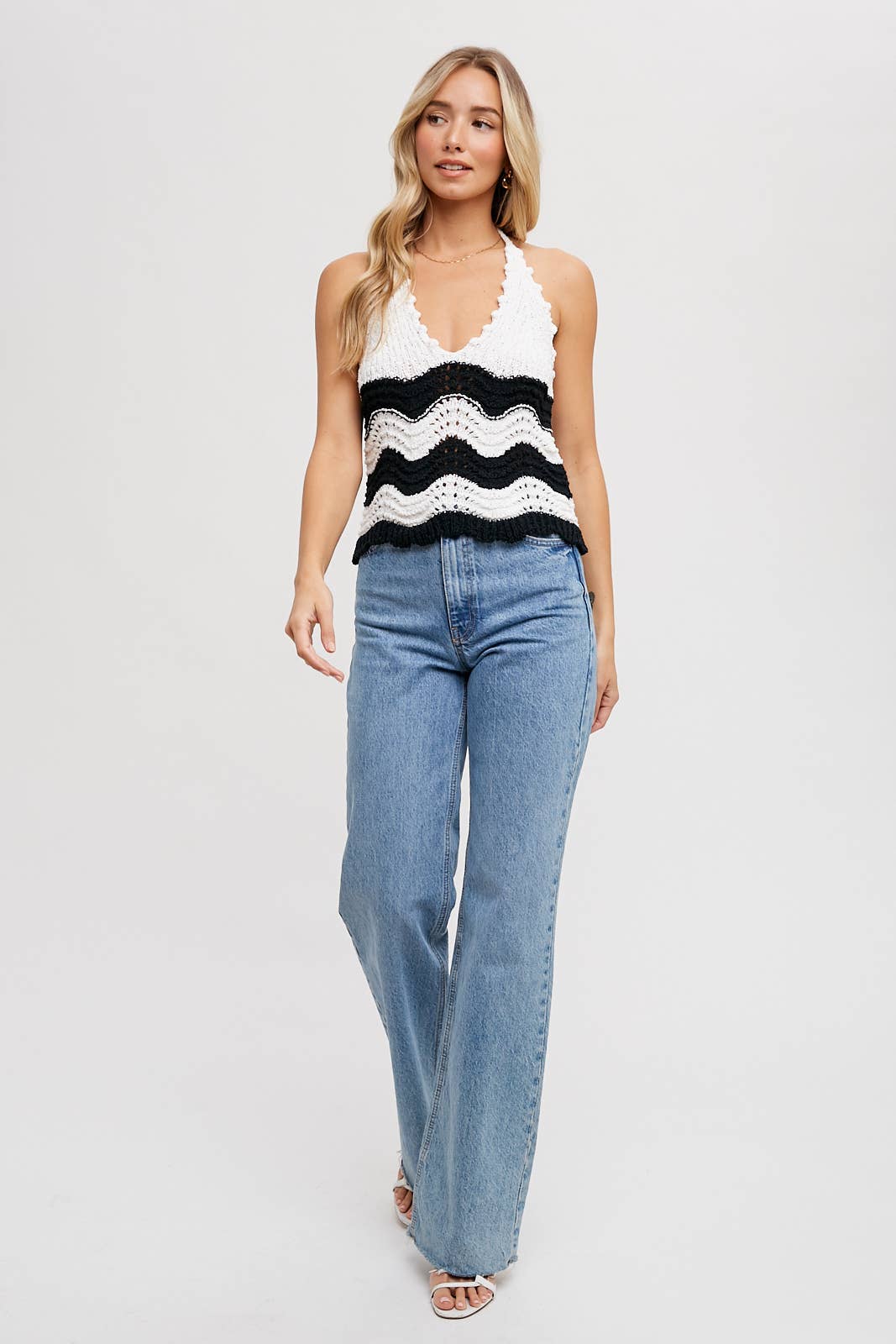 HALTER SWEATER KNIT CAMI TOP