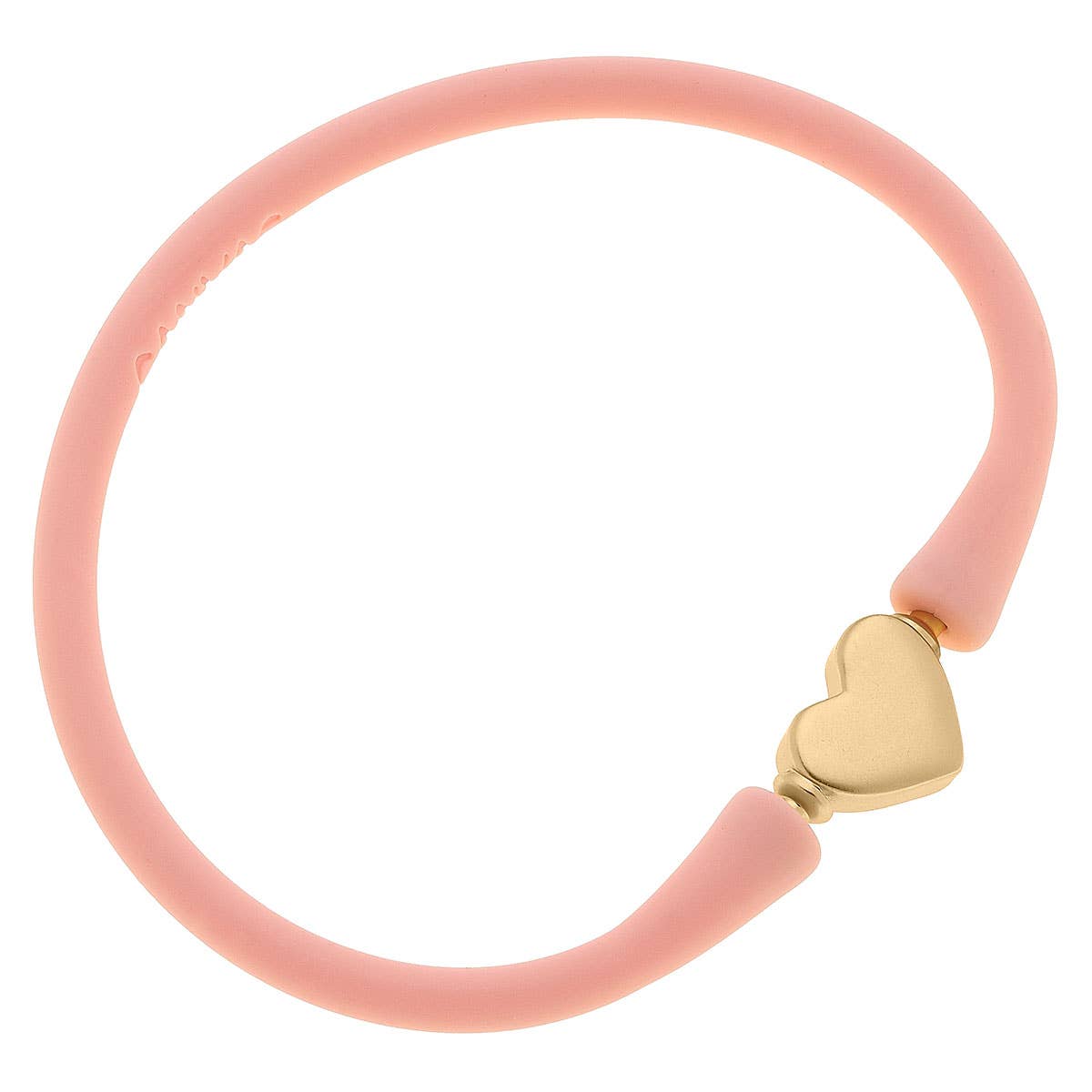 Bali 24K Gold Plated Heart Bead Silicone Bracelet