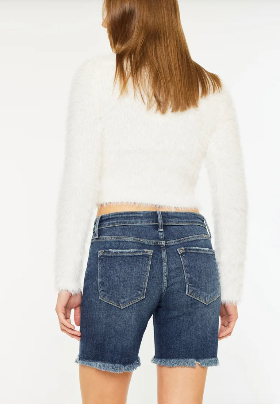 KANCAN MID RISE RELAXED DENIM SHORTS