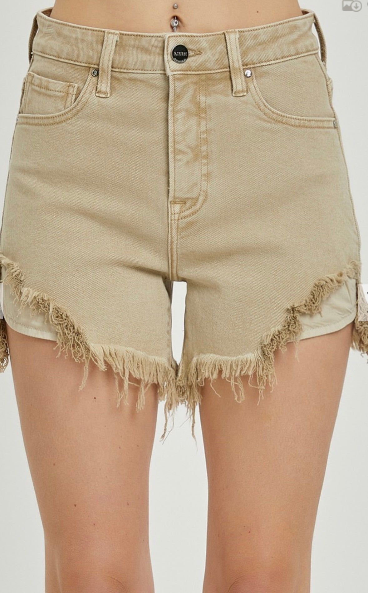 RISEN MOCHA FRAYED SHORTS