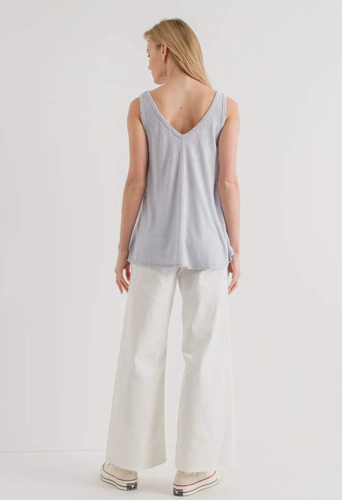 HACCI SLUB CURVE HEM TANK- LILAC