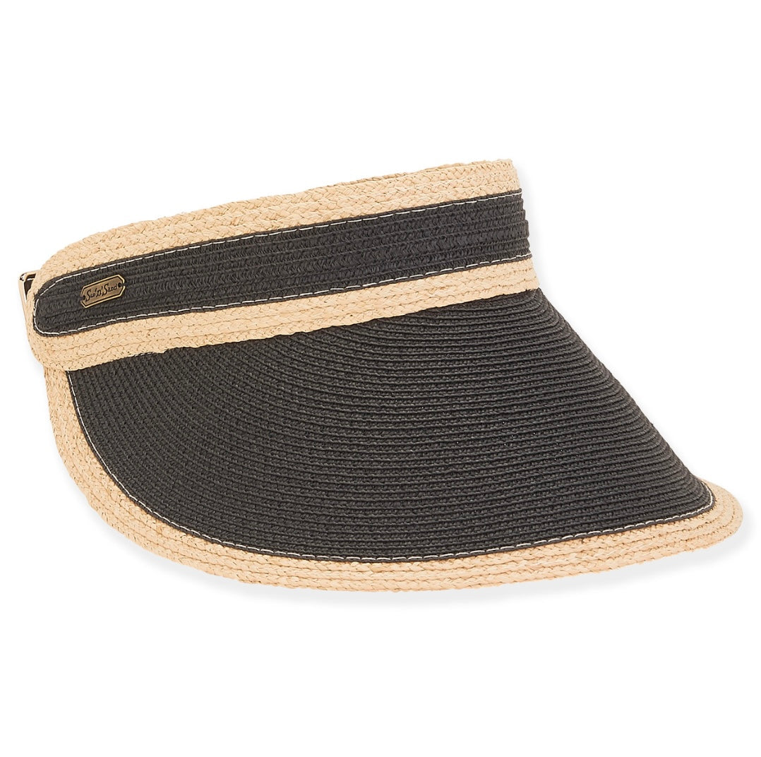 IVORY, RAFFIA-PAPERBRAID VISOR