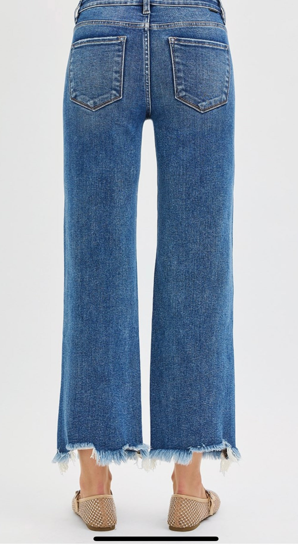 RISEN MID RISE CROP STRAIGHT JEANS (SIZE DOWN 1)