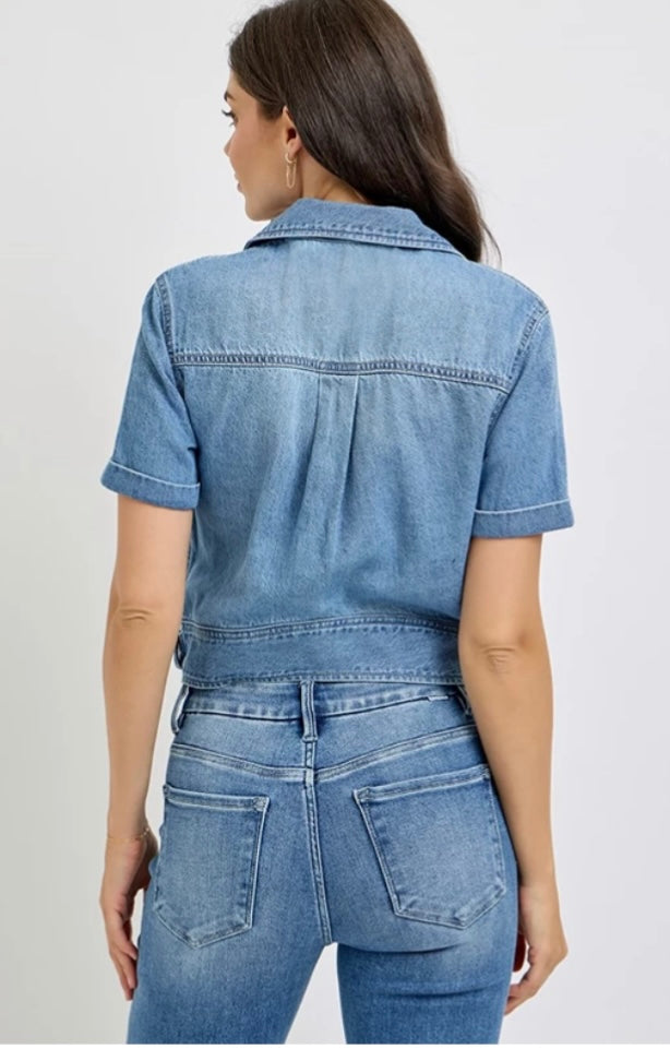 SHORT SLEEVE DENIM SHIRT