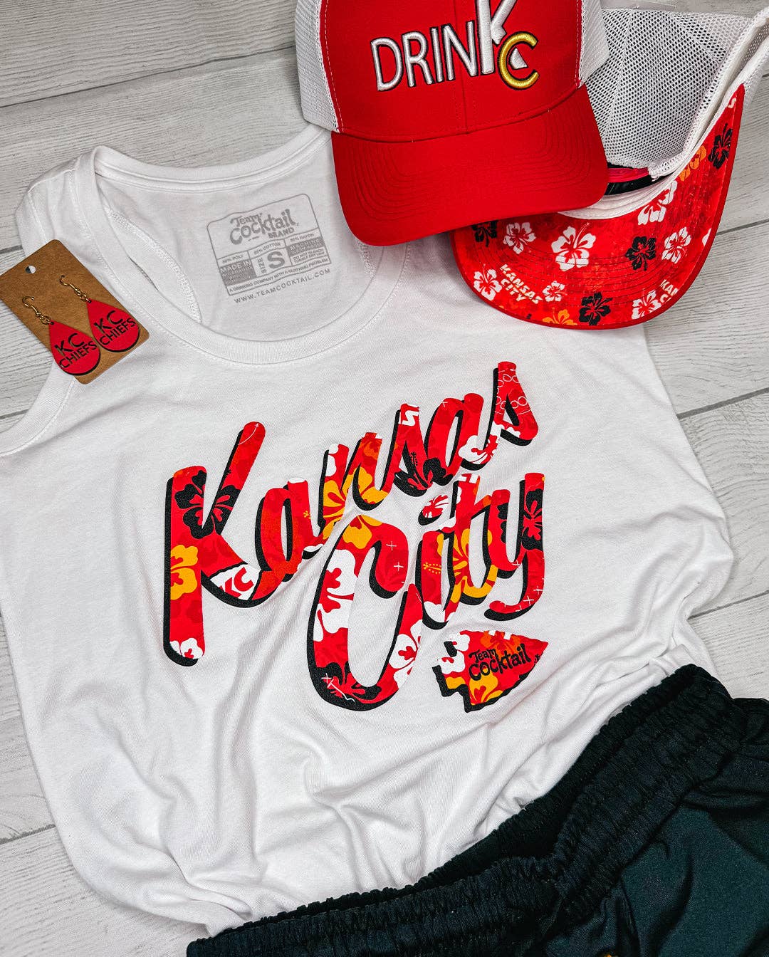 Kansas City Floral Text Ladies Tank