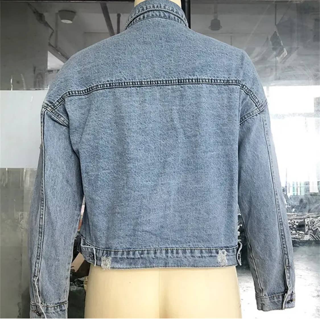 Leopard Denim Patchwork Denim Jacket