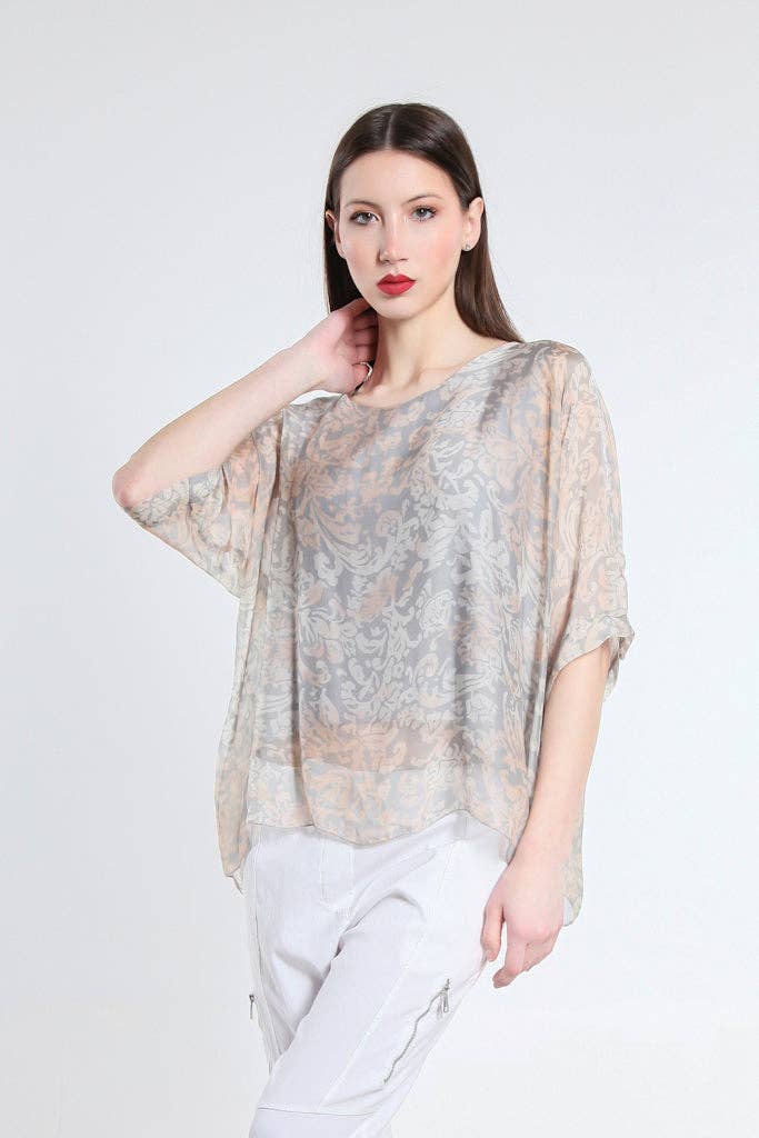 Marjorie Tropic Delight 3/4 Sleeve Slim Kaftan with Sim