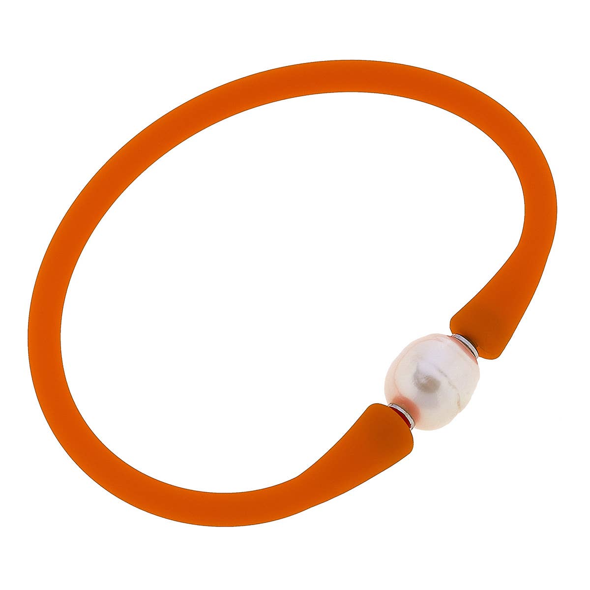 Bali Freshwater Pearl Silicone Bracelet-coral