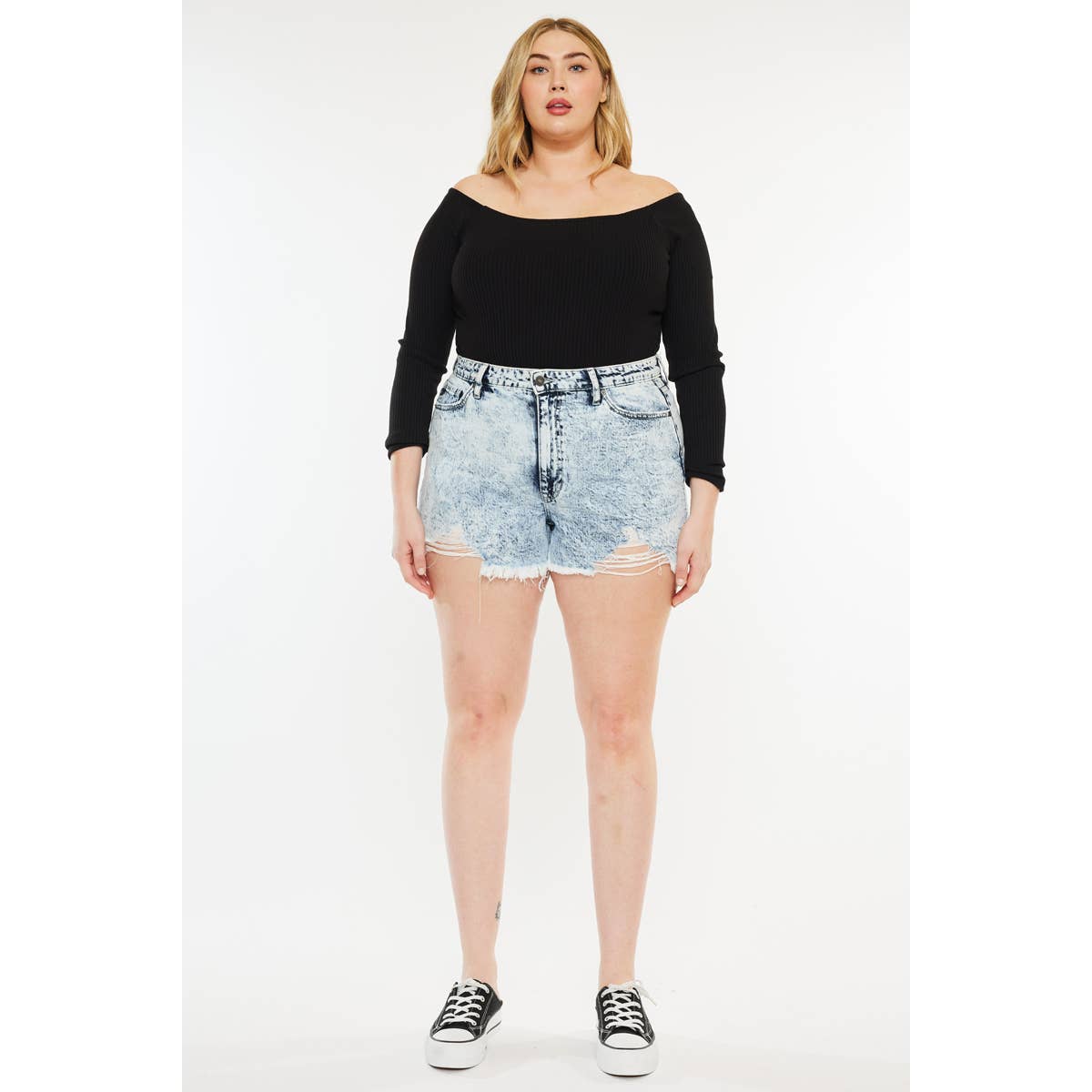 DISTRESSED KANCAN SHORTS