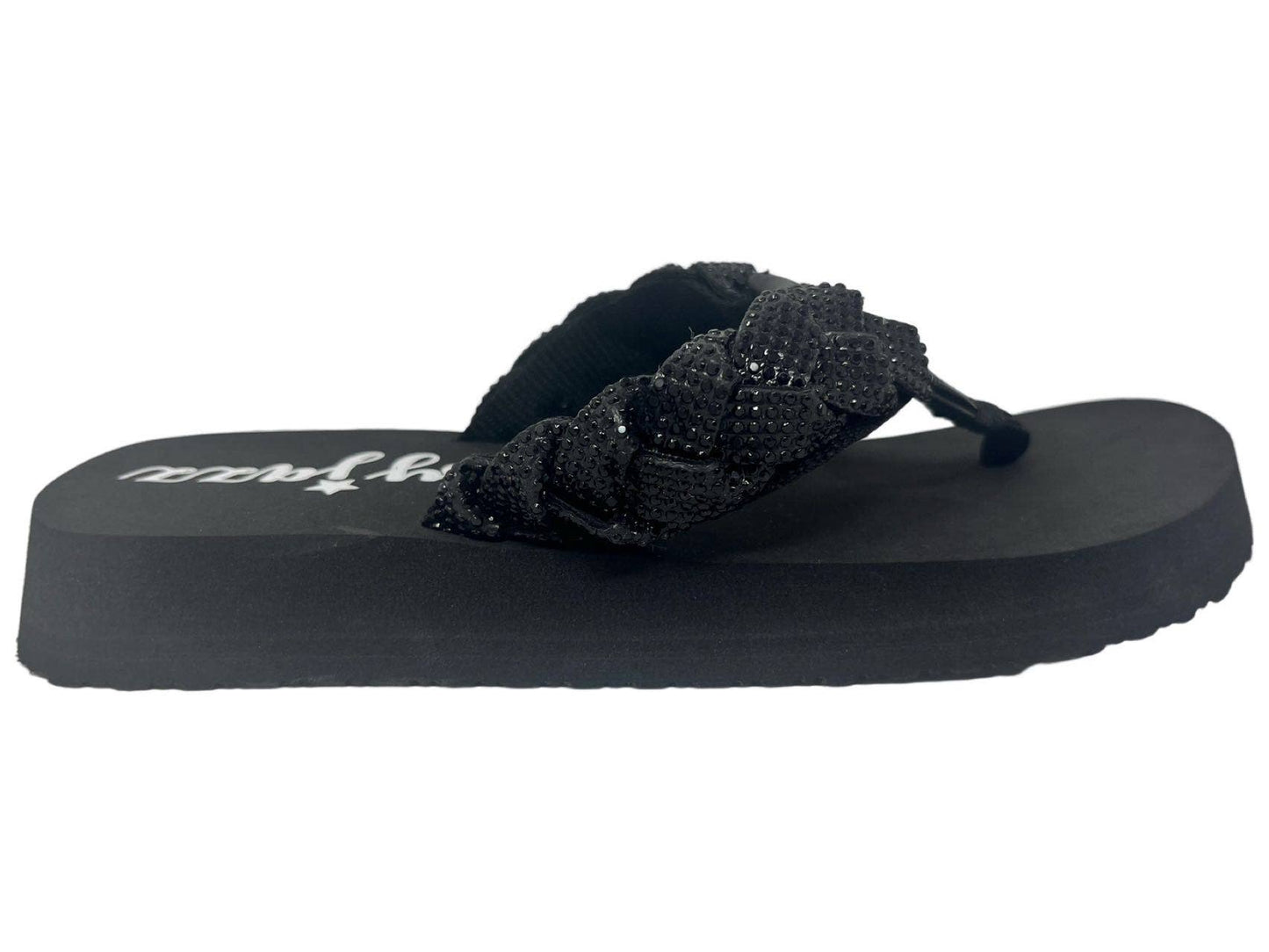 Glimmer Women's Jeweled Accent Flip Flop